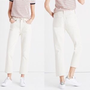 Madewell Tall Retro Crop Bootcut in Ecru Wash